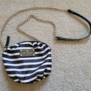 Kate Spade black and white striped Greta crossbody-